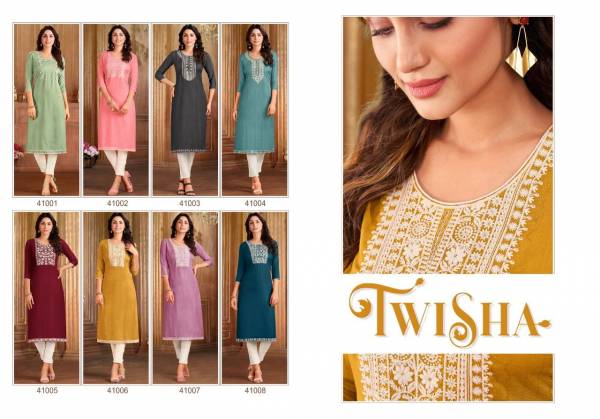 Kapil Trendz Twisha Fancy Festive Wear Rayon Designer Latest Kurti Collection